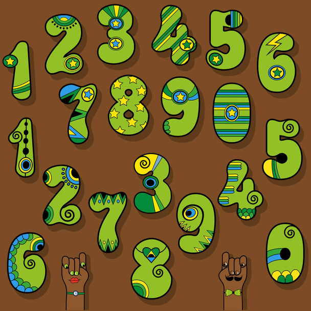 Números verdes y amarillos
 - Foto, Imagen