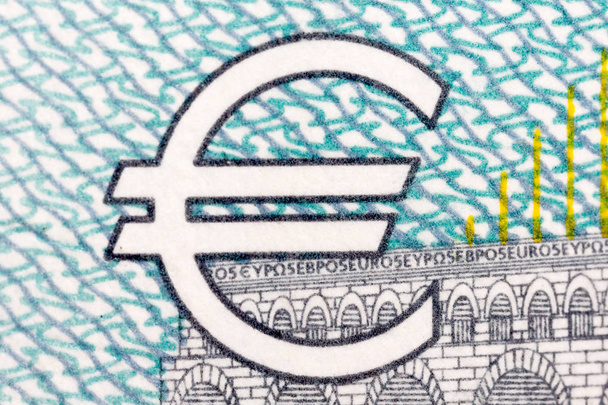 Euro symbol on blue - grey background. - Photo, Image