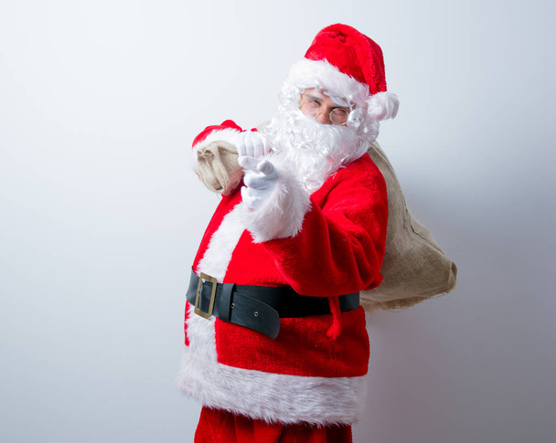Funny Santa Claus with sack  - Foto, Imagen