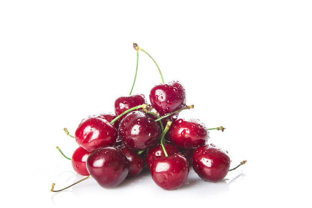 Fresh cherries isolated on a white background - Photo, Image