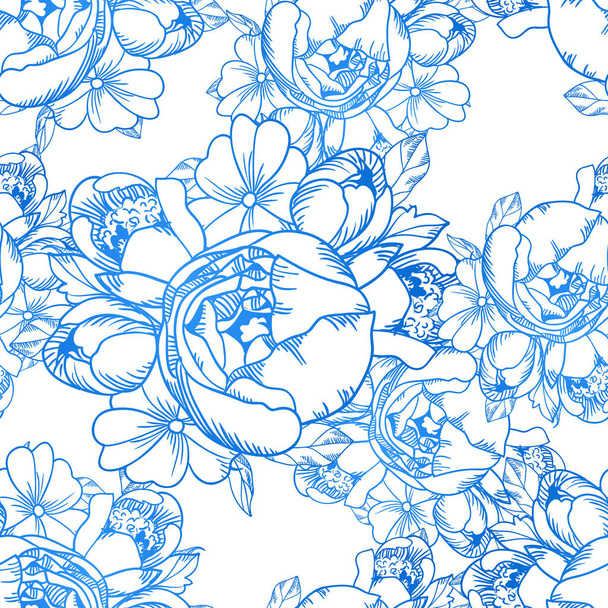 Seamless flower pattern - Vector, afbeelding