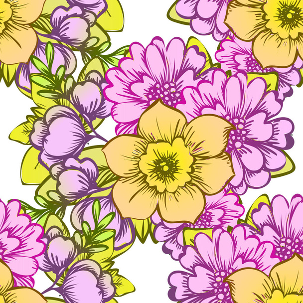 Seamless flower pattern - Vektor, obrázek