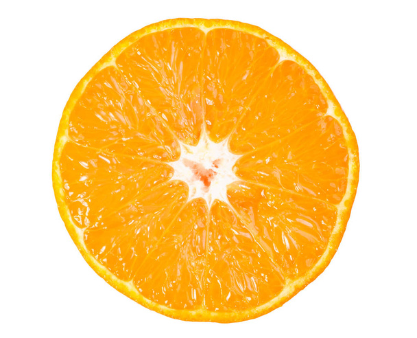 Sliced orange round isolated on white background - Photo, Image
