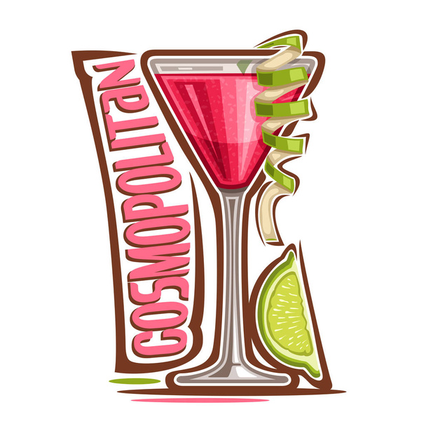 Ilustración vectorial de alcohol Cóctel Cosmopolitan
 - Vector, imagen