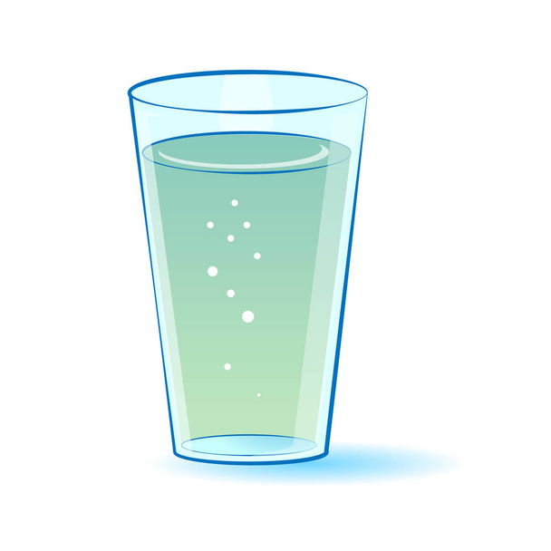 glass with water isolated illustration on white background - Vector, Imagen