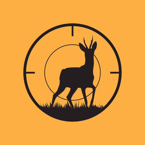 Deer silhouette with target symbol. - Vector, Image