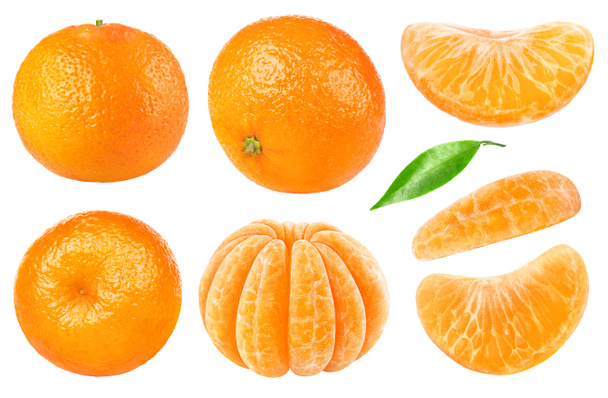 Colección aislada de mandarina
 - Foto, Imagen