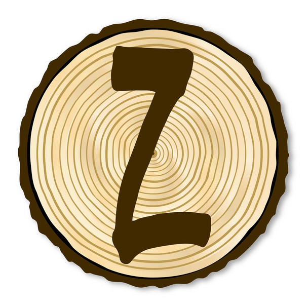 Letter Z Log End - Vector, Image
