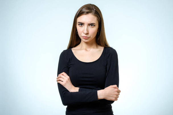 Young serious angry woman portrait - Fotó, kép