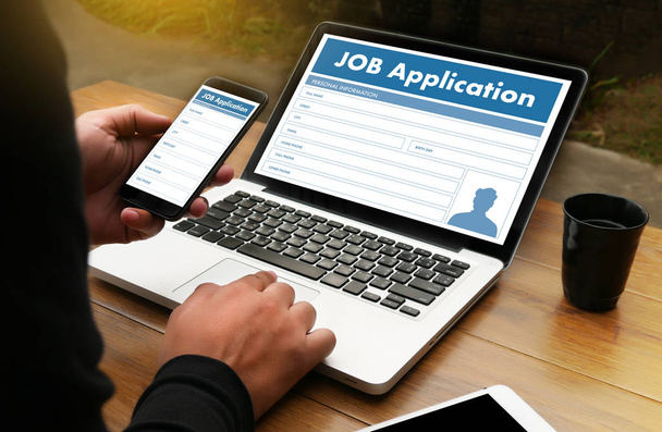 JOB Application Applicant Filling Up the Online  Profession Appl - Foto, Imagem