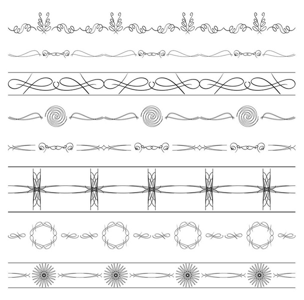 calligraphic dividers - vector set of borders - Vector, Image