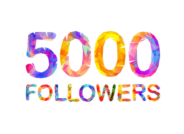5000 (fünftausend) Follower - Vektor, Bild