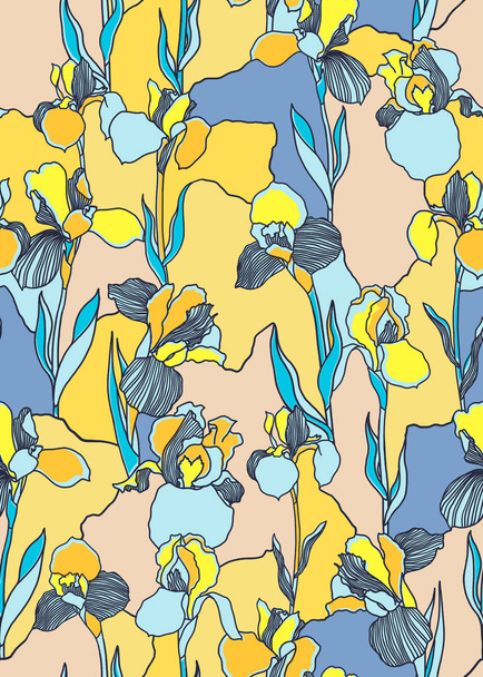 seamless color block floral pattern - Foto, imagen