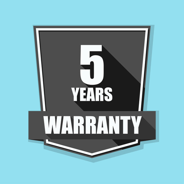 5 years warranty shield - Vector, Image