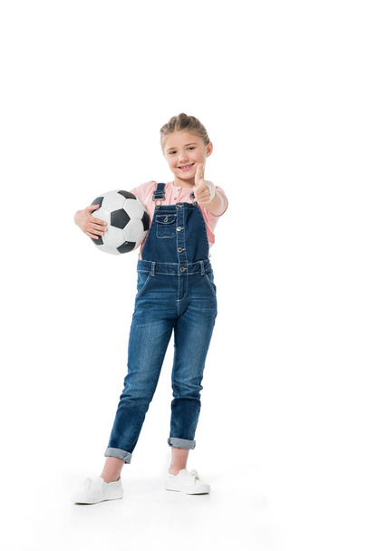 Cute kid with soccer ball  - Fotoğraf, Görsel