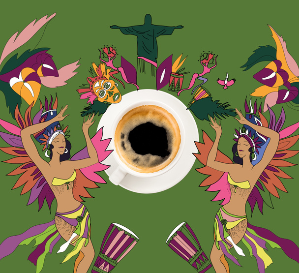 café com tema brasileiro colorido
 - Foto, Imagem