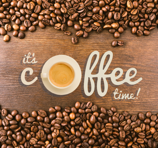Надпись "Время кофе"
  - Фото, изображение
