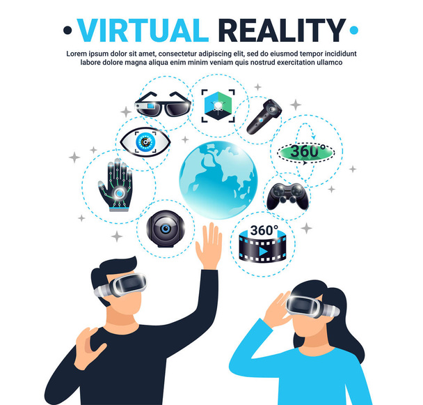 Cartel de realidad virtual coloreada
 - Vector, Imagen
