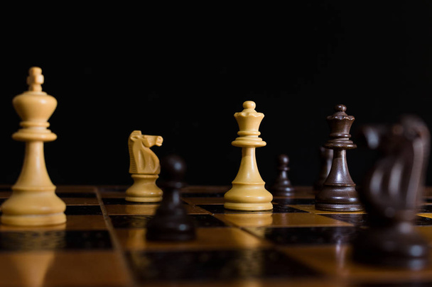 Chess photographed on a chess board - Foto, Imagem