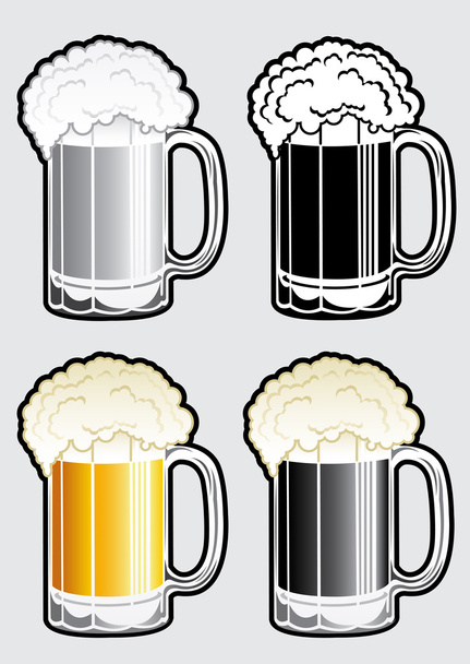 啤酒杯子图 - ベクター画像