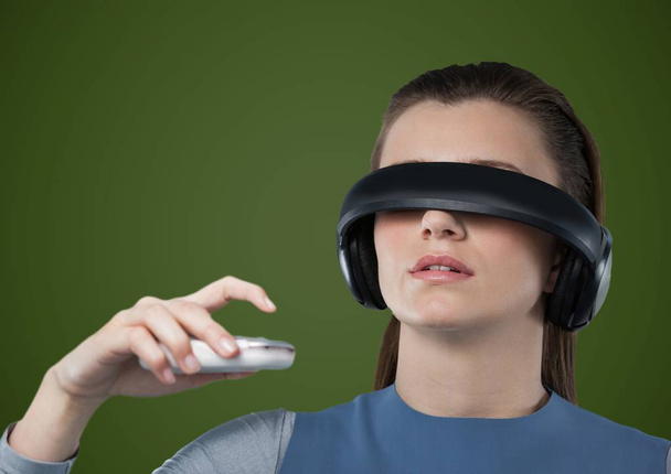 Woman in virtual reality headset  - Photo, image