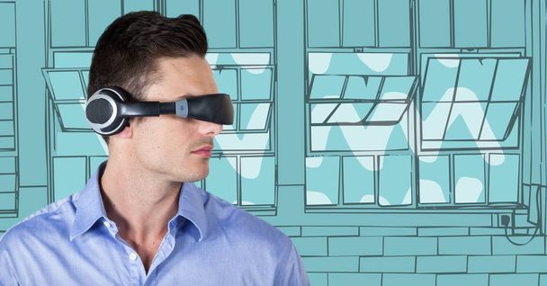 Business man in virtual reality headset  - Zdjęcie, obraz