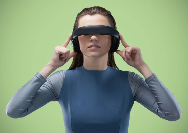 Woman in virtual reality headset - Valokuva, kuva