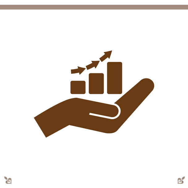 Hand and profit icon - Vector, Image