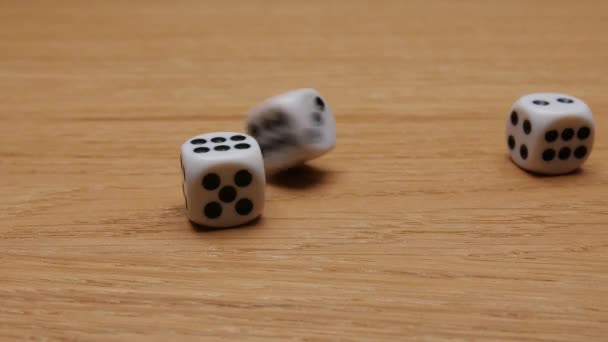 Dice rolling on the table. Close-up. - Footage, Video
