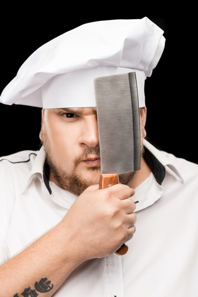 Profesjonalny kucharz z nożami  - Zdjęcie, obraz