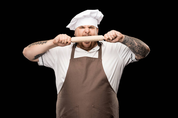 chef tenant rouleau à pâtisserie
  - Photo, image