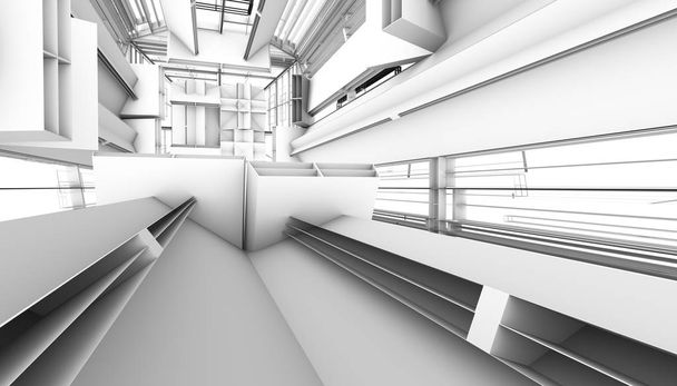 abstracto arquitectónico 3d rendering
 - Foto, Imagen
