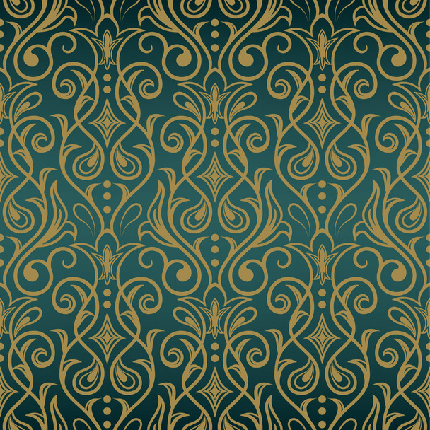 Seamless damask pattern. Vintage classic background - Vector, Image