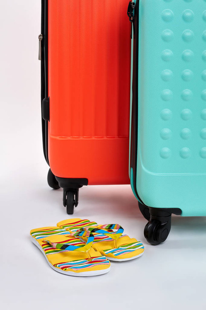 Suitcases, flips close up. - Photo, Image