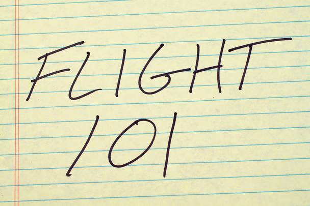 Flight 101 On A Yellow Legal Pad - Photo, Image