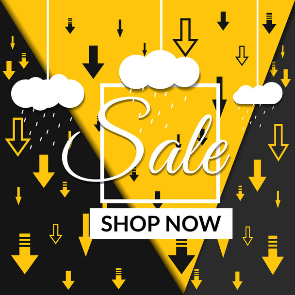 Black yellow sale banner template vector illustration eps 10 - Вектор,изображение
