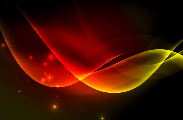 Дымчатые светящиеся волны в темноте
 - Вектор,изображение