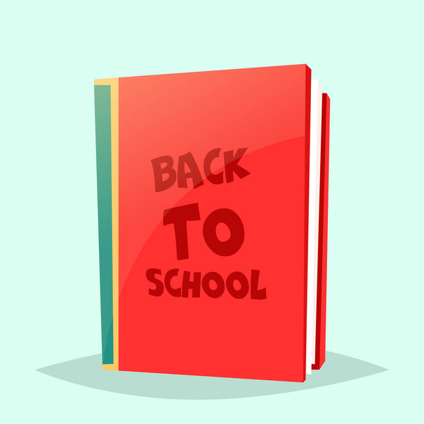 Κόκκινο σχολείο βιβλίο με επιγραφή - Διάνυσμα, εικόνα