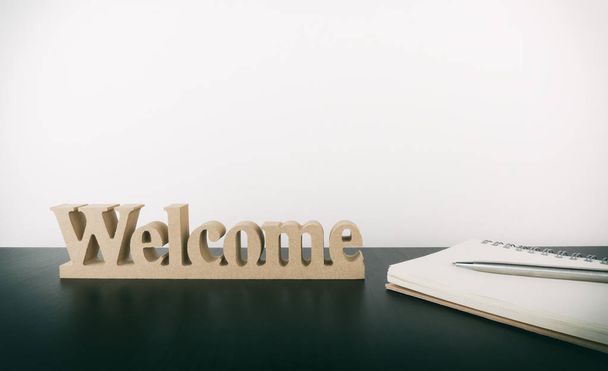 Welcome sign with notebook for office new staff concept - Fotografie, Obrázek
