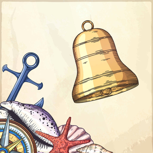 Golden bell illustration. - Vektor, kép