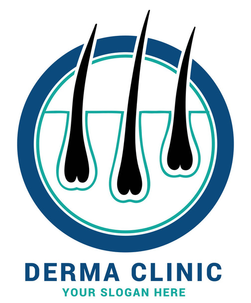 Dermatologia Transplante de cabelo Logo
 - Vetor, Imagem