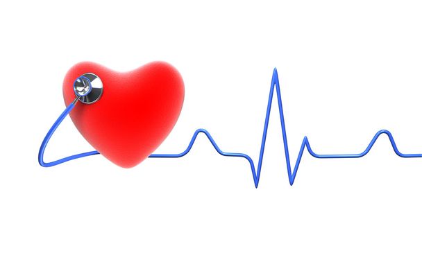 Coeur rouge avec stéthoscope
 - Photo, image