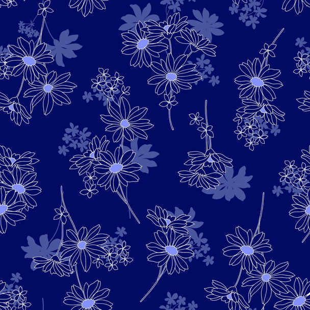 Flower illustration pattern - Vektör, Görsel