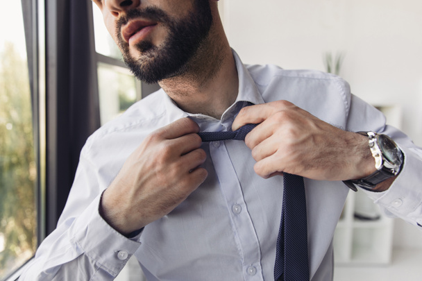 Businessman adjusting tie 3 - Foto, Bild
