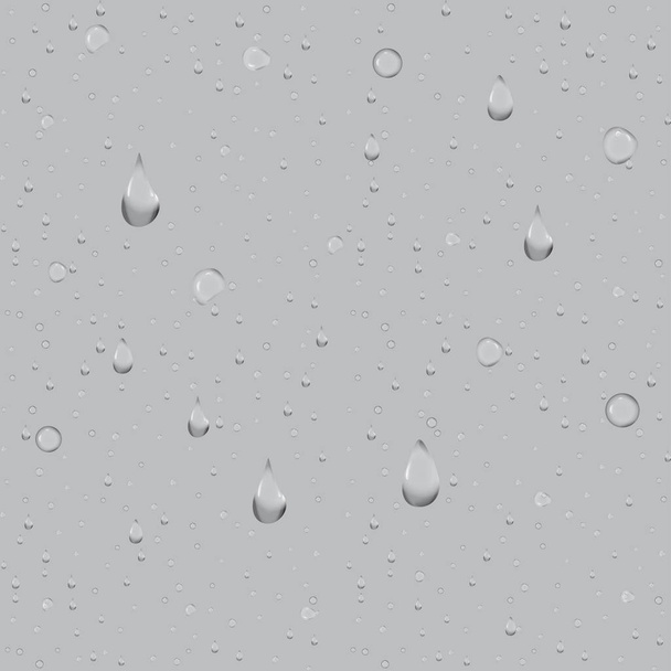Gocce d'acqua su fondo blu. Illustrazione della condensazione a goccia pulita
 - Vettoriali, immagini