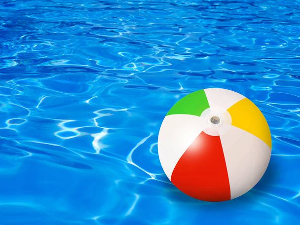 Пляжний м'яч плаває на воді
 - Фото, зображення
