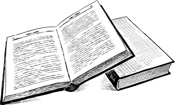 schets van twee boeken - Vector, afbeelding