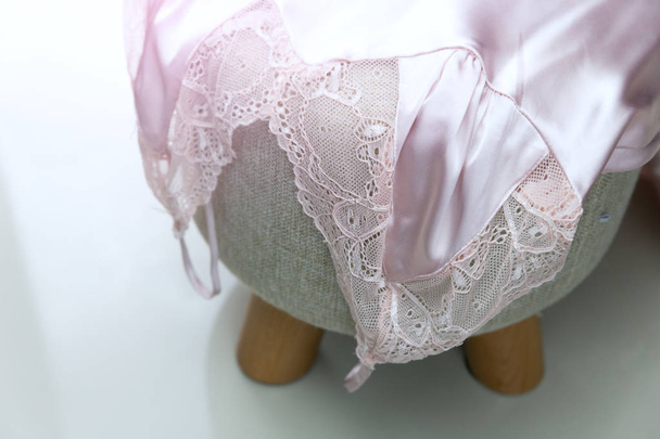 Lace Slip Silk Sleeping Dress - Photo, Image