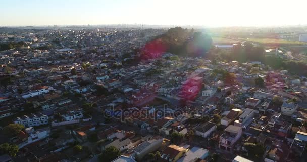Luchtfoto van Itaquera District in Sao Paulo, Brazilië - Video