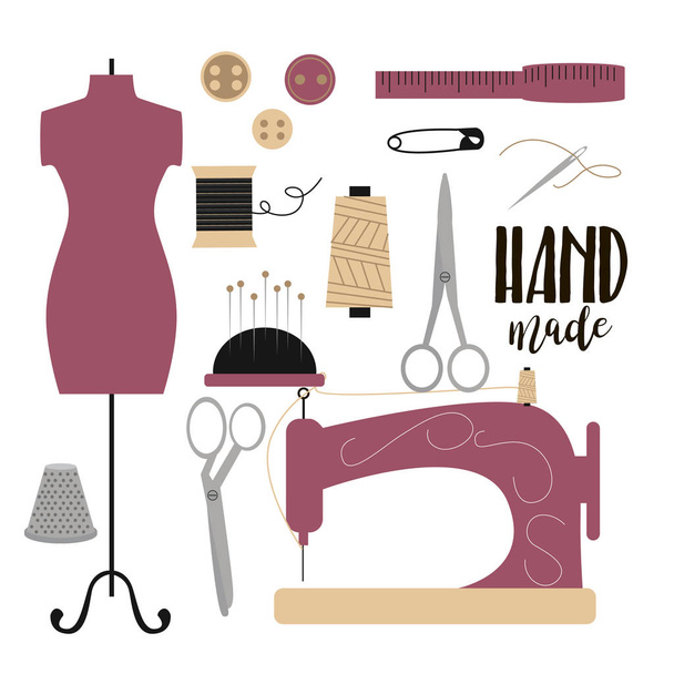 Set of sewing objects  - Vector, Image